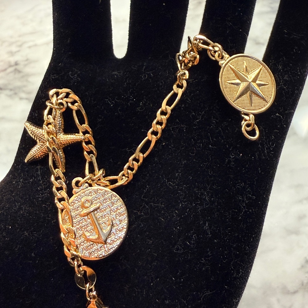18k Gold filled Nautical Charm Bracelet